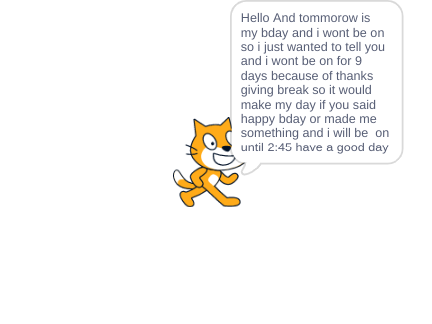 It's meh bday tmrw and i wont be on