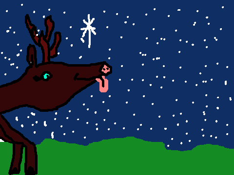 deer-night sky
