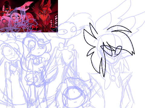 Hazbin Hotel redraw progress
