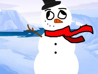Snowman in the arctic wind