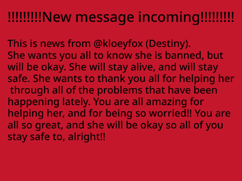 A message from Kloeyfox