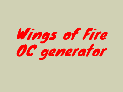 Wings of fire generator 1.6v 