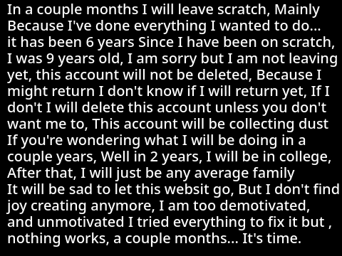 I am leaving scratch... Not yet.