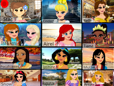 Disney Princess Zoom Meeting