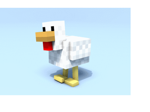 Walking Minecraft Chicken