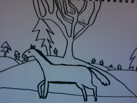 horse drawing