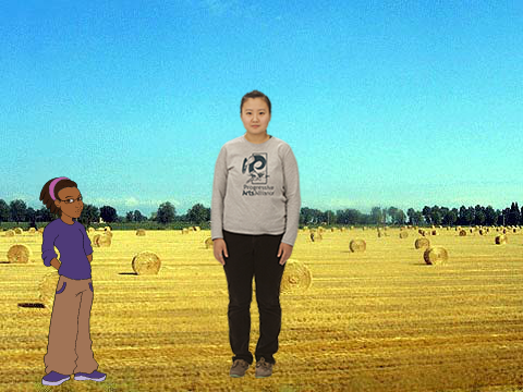 Two girls near the hay......