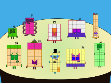 Numberblocks Band but More Fours V2