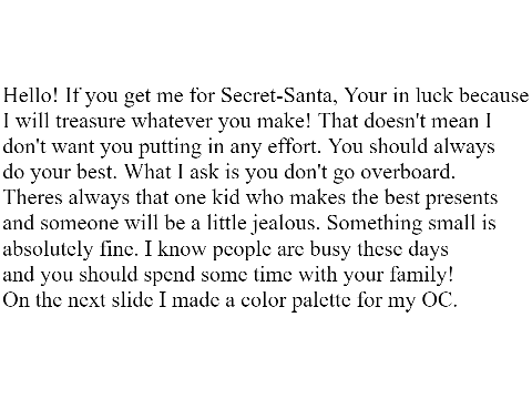 Regarding ToPH Secret-Santa