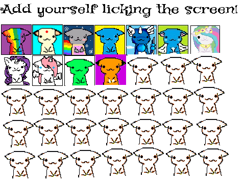 Add yourself licking the screen! (im the fox)