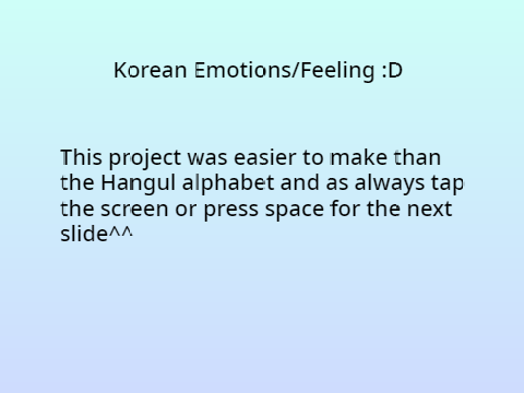 Korean Feelings and Emotions