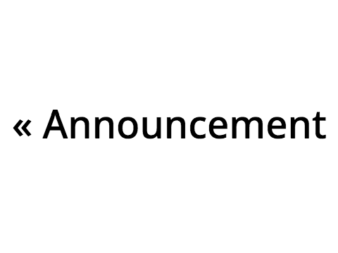 « Announcement