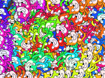 Colorful Scratch Cat Stamper