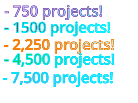 Reaching up to lots of projects list