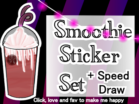 ✂┊Smoothie sticker set +speed-draw!