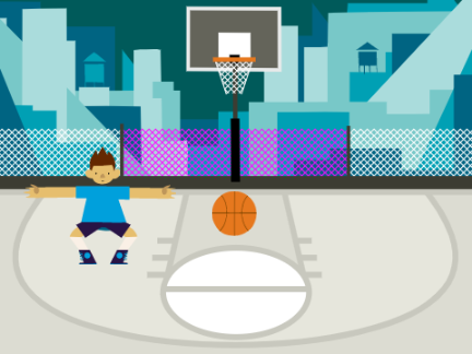 Backwards Basketball shot