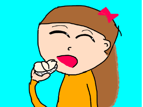 お寿司のホタテを食べるnene-neneさん