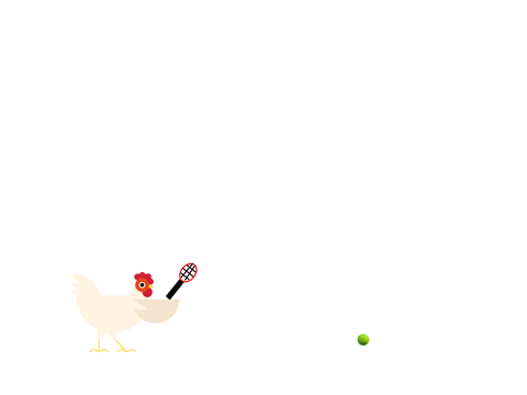 Mrs Hen plays tennis