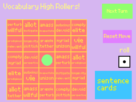 Vocabulary High Rollers