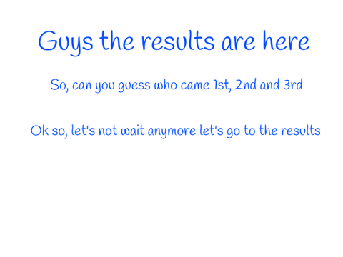 Result of 50 followers contest 