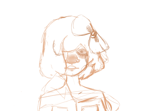 a kinda realistic sayori sketch :D