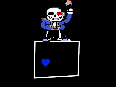 horror sans Part 3 half blue soul sans