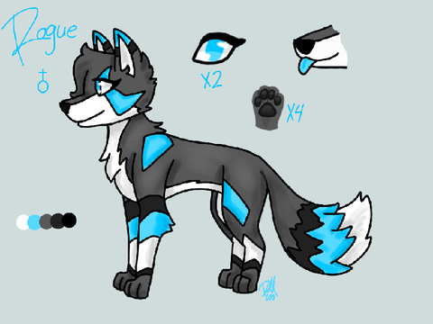 “new” oc Rogue the Wolf (or wolfoxx if you wanna get fancy)