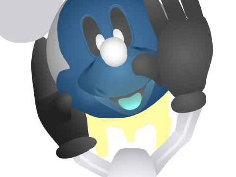 Photo Negative Mickey Taking his head off