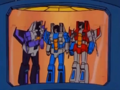 Starscream gets roasted by Skywarp