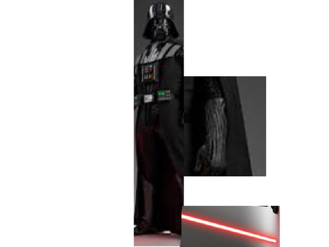 Darth vador dropping the lightsaber as if its a mic
