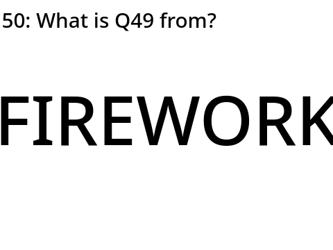 The 50 questions again