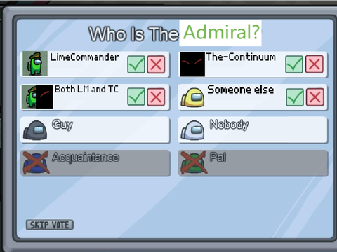 Admiral Election: Who is the Admiral?
