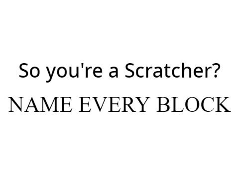 So you're a Scratcher? Name every block