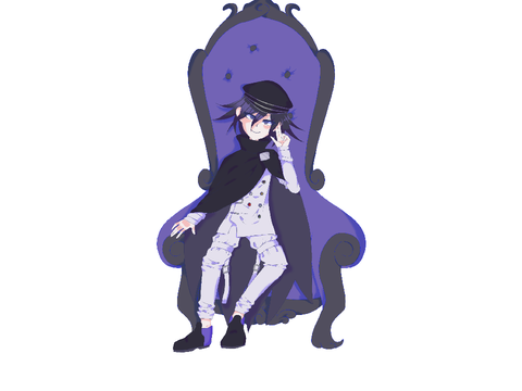 Kokichi Oma on a throne because yes