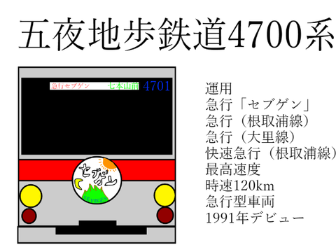 五夜地歩鉄道4700系