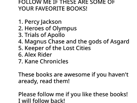 Follow me if these are some of your fave books!
