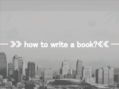 ─ »» how to write a book?«« ─