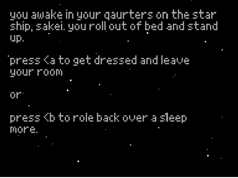 {Spacer - text based game} Demo