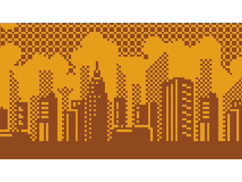 CityScape 1-bit Pixel Art Background