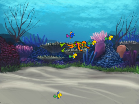 Fish Race Diver VS Shark Fish Collecting.