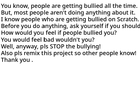 Don’t Bully!  