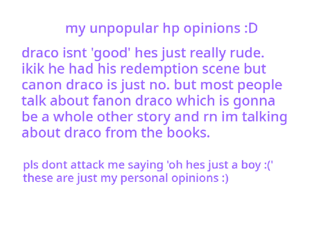 my unpopular hp opinions :D read desc 