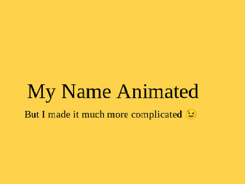 My Name Animated