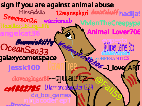 Sign here if you are against animal abuse, etc remix remix remix