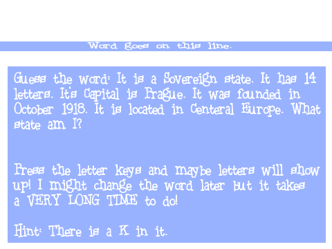 Guess That Word!~ State Edition!