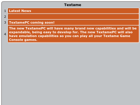 Textame Text-Only Game Console