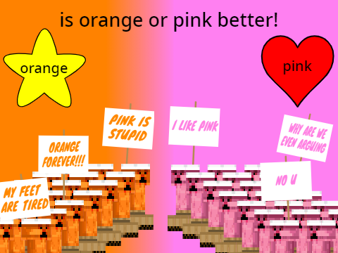 orange or pink?