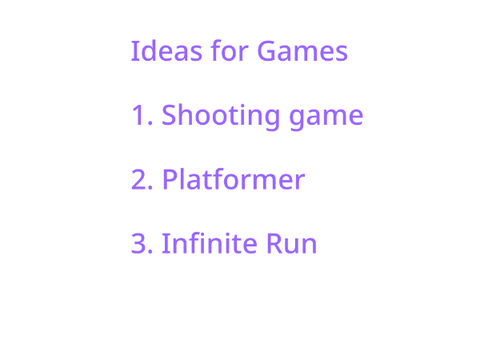 Ideas for new game!