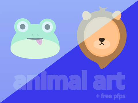 ☛ animal art + free pfps