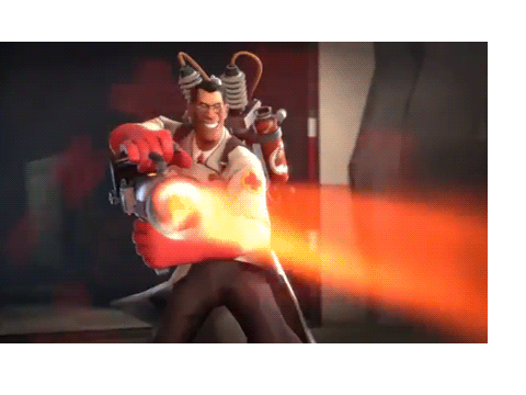 The medic is busy